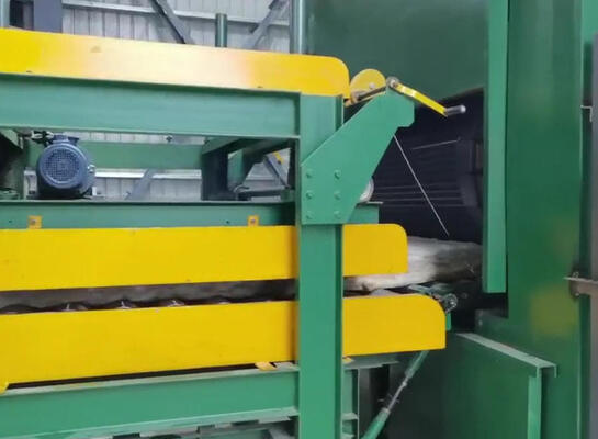 خط تولید پشم سنگ کنترل شده توسط PLC با سفت شدن در دمای بالا برای 80-200kg / m3 لوح های پشم بازالت