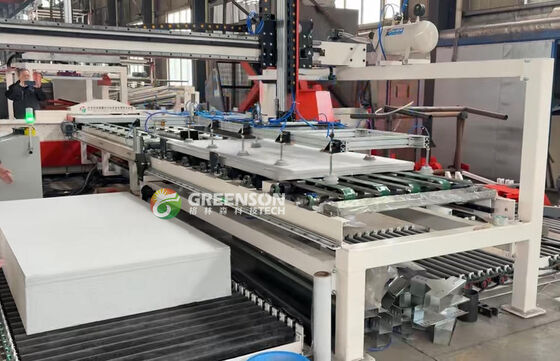 قیمت خوب PLC Controlled High Capacity Gypsum Board Sawing Line With Dust Free Operation آنلاین